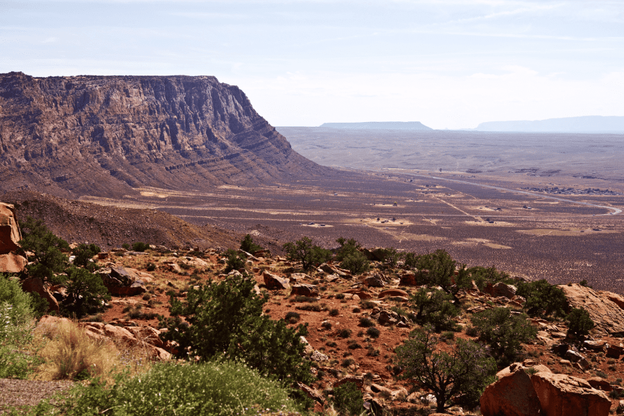 Landscape image of a rocky outcrop in Northern Arizona Navajo reservation lands.